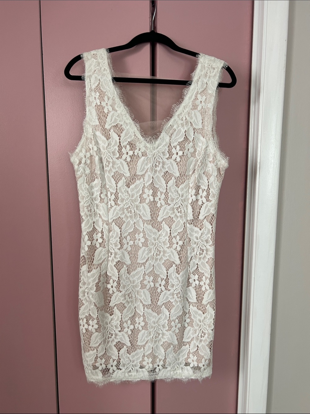 Urban Girl Classic ivory Lace Sheath Dress Women Junior size XL